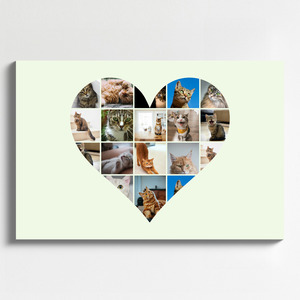 Cat Heart Photo Collage - Create yours now, add your cat's name or custom text