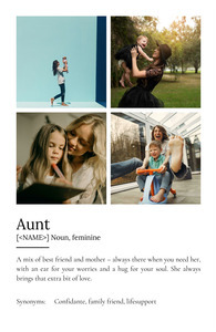 Create Your Own Aunt Definition Poster - Personalized Gift with Photos