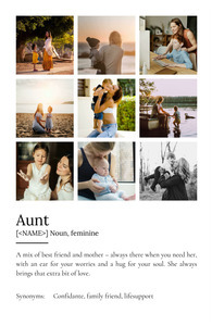 Create Your Own Aunt Definition Poster - Personalized Gift with Photos