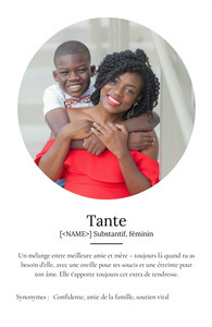 Créez votre Poster Définition Tante personnalisé avec photo