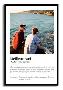 Poster Définition Personnalisé 'Meilleur Ami' avec Photo - Cadeau Idéal