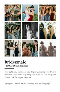 Create a Personalized Bridesmaid Definition Poster: Customize Photos & Text