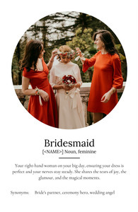 Create a Personalized Bridesmaid Definition Poster: Customize Photos & Text
