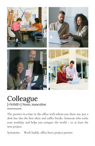 Personalize Your Colleague Definition Poster - Add Photos & Text