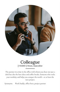Personalize Your Colleague Definition Poster - Add Photos & Text