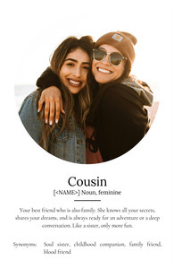 Create Your Custom Cousin Definition Poster - Personalize with Your Photos & Text