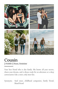 Create Your Custom Cousin Definition Poster - Personalize with Your Photos & Text