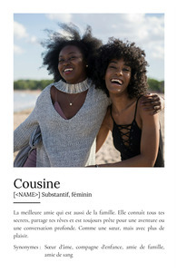 Créez un poster définition "Cousine" personnalisé avec vos photos et texte ajustable