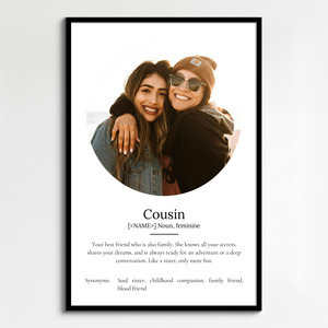 Create Your Custom Cousin Definition Poster - Personalize with Your Photos & Text