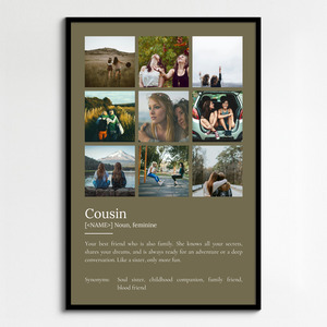 Create Your Custom Cousin Definition Poster - Personalize with Your Photos & Text