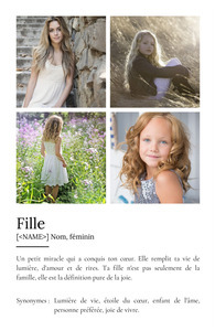 Offrez un Poster Définition Fille personnalisable avec vos photos