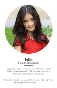 Offrez un Poster Définition Fille personnalisable avec vos photos