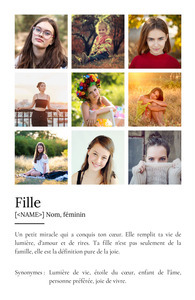 Offrez un Poster Définition Fille personnalisable avec vos photos