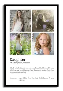 Create Your Own: Personalized Daughter Definition Poster with Photo