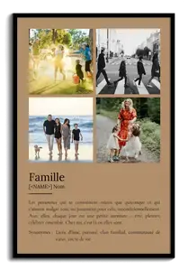 Créez votre poster famille personnalisé style Duden avec définition et photos