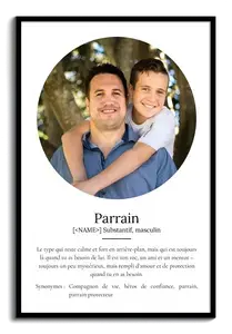 Poster Définition Patenonkel Duden - Cadeau personnalisé avec photo