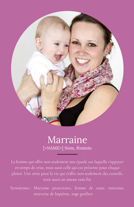 Poster Définition Personnalisée pour Marraine avec Photos - Cadeau Unique