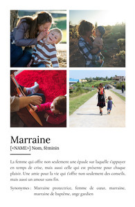 Poster Définition Personnalisée pour Marraine avec Photos - Cadeau Unique