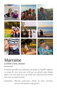 Poster Définition Personnalisée pour Marraine avec Photos - Cadeau Unique