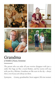 Create a Custom Grandma Definition Poster - Add Your Photos