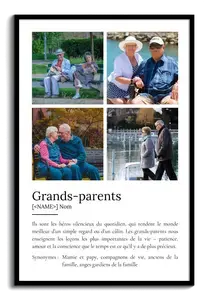 Poster personnalisé pour grands-parents – Cadeau d'amour avec photos et définition