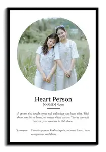 "Create Your Heart Person Definition Poster - Personalized Photo Gift"