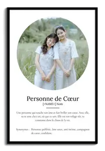 Création personnalisée: Définition Photo Poster 'Personne Chère' pour cadeau unique