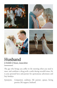 Create a Custom Husband Definition Photo Poster: Personalize Text & Layout