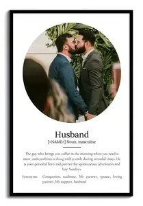 Create a Custom Husband Definition Photo Poster: Personalize Text & Layout