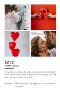 Create Your Love Definition Poster: Personalize with Photos & Text