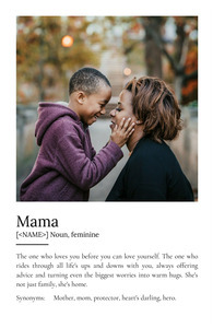 Create Your Personalized Definition Poster for Mom - Custom Photo Gift
