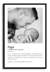 Poster Définition "Papa" Personnalisé - Cadeau avec Texte et Photos