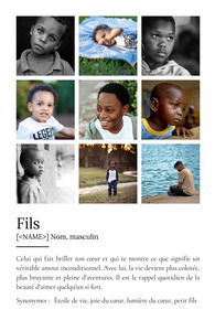 Poster Définition Personnalisé Fils - Cadeau Unique et Touchant