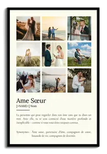 Poster Définition Personnalisé: Soulmate, Cadeau avec Photo et Texte Unique
