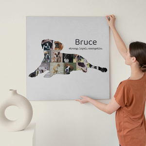 Create Your Custom Boxer Silhouette Photo Collage - Personalize with Text & Colors