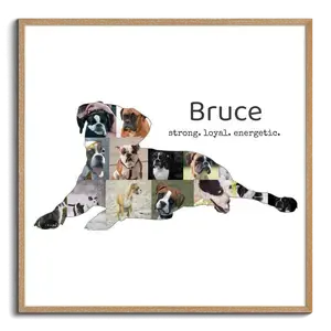 Create Your Custom Boxer Silhouette Photo Collage - Personalize with Text & Colors