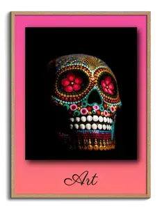 Create Your Own Artistic Skull Photo Poster - Personalized with Text and Colors