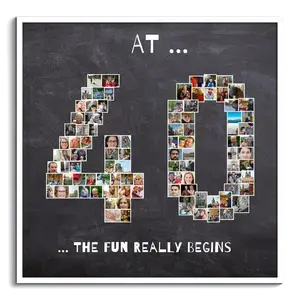 Create Your Custom 40th Birthday Photo Collage - Personalize with Pics & Fun Quotes