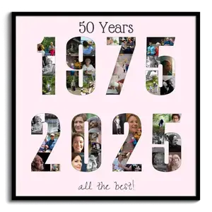 Design your Year Numbers Photo Collage (1975-2025) for Birthdays & Anniversaries