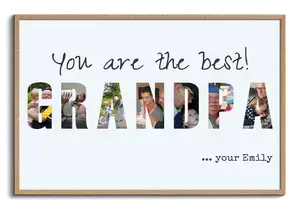 Grandpa Photo Letters Collage on Acrylic – Personalize Yours for a Birthday Gift