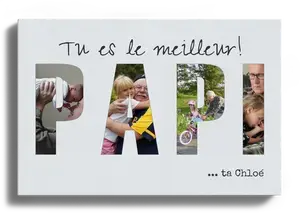 Collage photo PAPI en verre acrylique – Personnalisez le cadeau pour grand-père