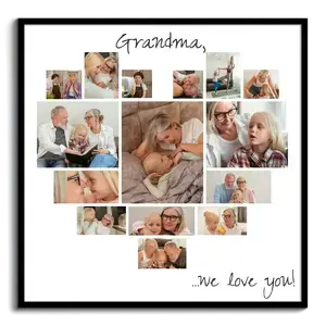 Create a Heart-Shaped Photo Collage for Grandma - Customize & Gift
