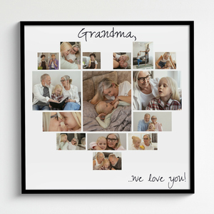 Create a Heart-Shaped Photo Collage for Grandma - Customize & Gift