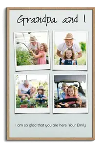 Create your Polaroid Photo Collage Gift for Grandpa - 4 Photos, Custom Text