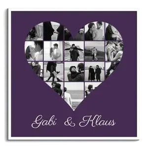 Create Your Own Heart-Shaped Photo Collage Canvas – Personalized for Couples