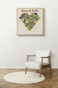 Collage Cœur Personnalisée - "Gartenliebe" sur Toile Collage Cœur Personnalisée - "Gartenliebe" sur Toile