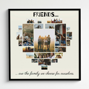 Create Your Custom Heart Collage Canvas - Friendship Gift