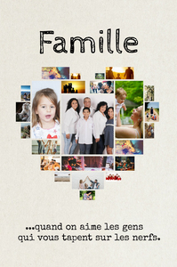 Collage Coeur Famille Personnalisée - Cadeau Amusant Collage Coeur Famille Personnalisée - Cadeau Amusant
