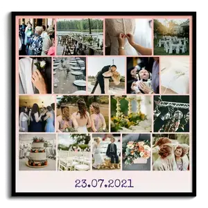 Create Your Wedding Photo Collage - Personalize Dates & Design for Perfect Gift