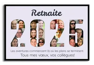 Collage de Retraite Personnalisée avec Photos et Messages Touchants